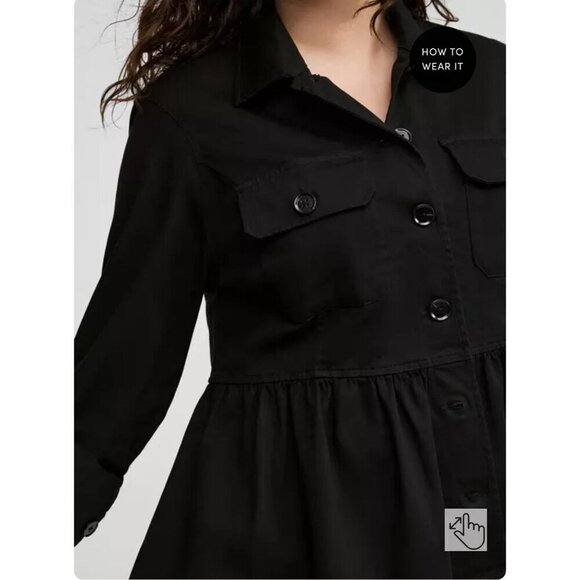 Torrid Size 4x Black Peplum Utility Jacket with Buttons - Picture 2 of 8